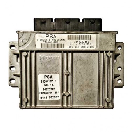 Calculateur moteur Sagem S2PM-381, 9649673480, 9642222380, 21584102-5