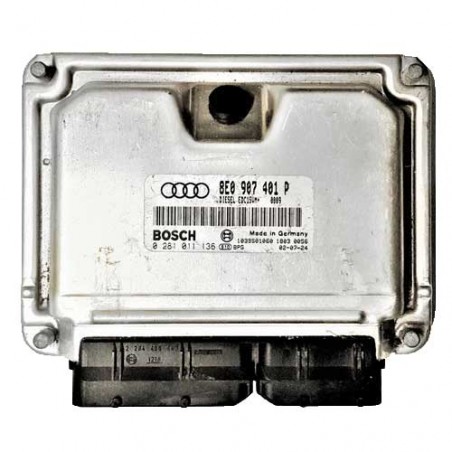 Calculateur moteur Bosch, 0281011136, 8E0907401 P, 1039S01060, EDC15VM+2.M5