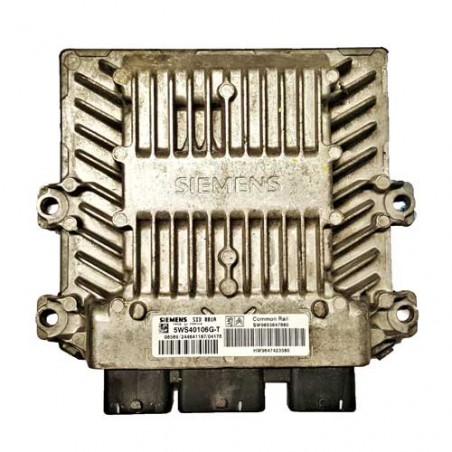Calculateur moteur Siemens SID801A, 5WS40106G-T, SW9653647880, HW9647423380